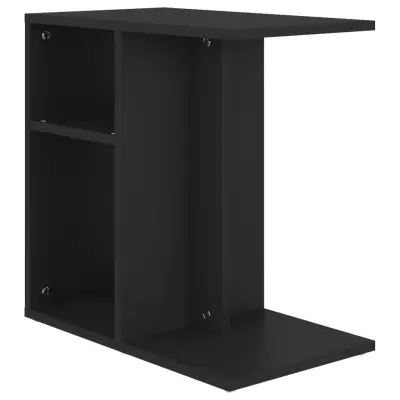 vidaXL Stranska mizica črna 50x30x50 cm iverna plošča