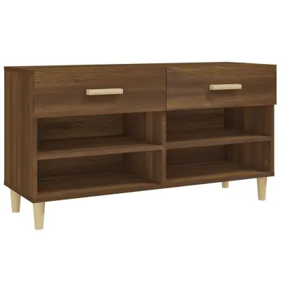 vidaXL Omarica za čevlje rjavi hrast 102x35x55 cm konstruiran les