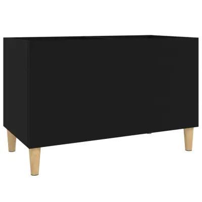 vidaXL Omarica za gramofonske plošče črna 74,5x38x48 cm inženirski les