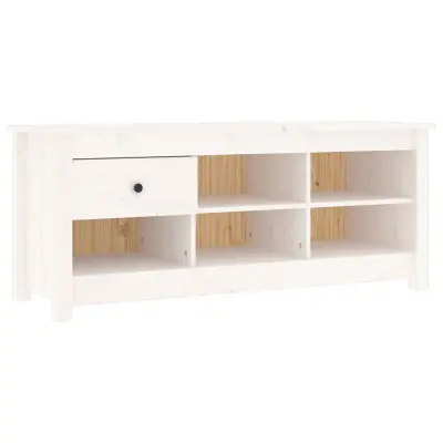 vidaXL Omarica za čevlje bela 110x38x45,5 cm trdna borovina