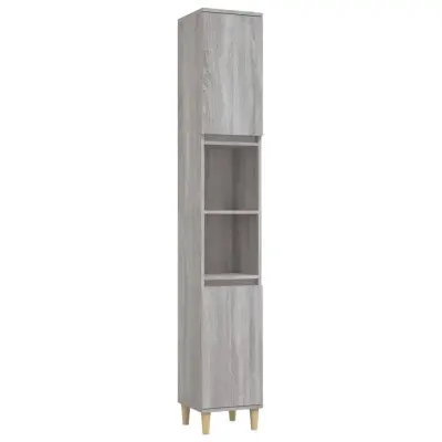 vidaXL Kopalniška omarica siva sonoma 30x30x190 cm inženirski les