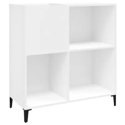 vidaXL Omarica za gramofonske plošče bela 84,5x38x89 cm inženirski les
