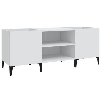 vidaXL Omarica za gramofonske plošče bela 121x38x48 cm inženirski les