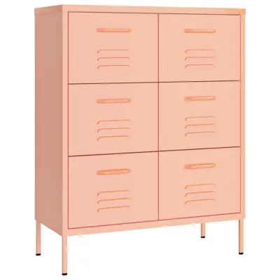 vidaXL Omarica s predali roza 80x35x101,5 cm jeklo