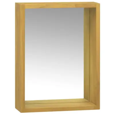 vidaXL Omarica z ogledalom 30x10x40 cm trdna tikovina