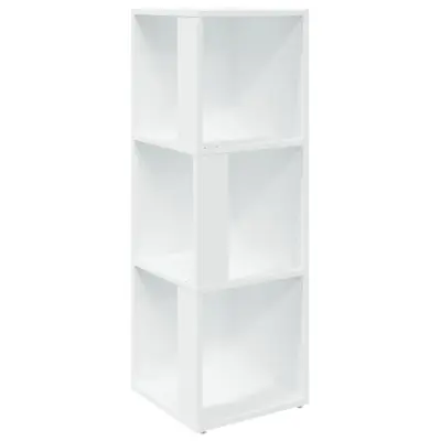 vidaXL Kotna omarica bela 33x33x100 cm iverna plošča