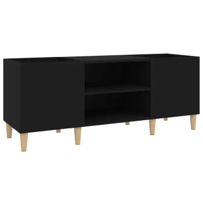 vidaXL Omarica za gramofonske plošče črna 121x38x48 cm inženirski les