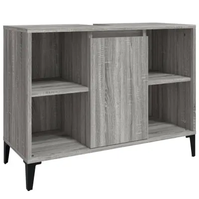 vidaXL Omarica za umivalnik siva sonoma 80x33x60 cm inženirski les