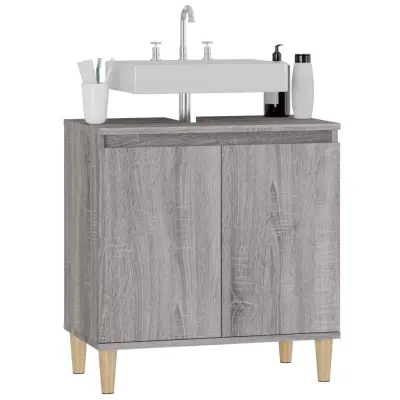 vidaXL Omarica za umivalnik siva sonoma 58x33x60 cm inženirski les