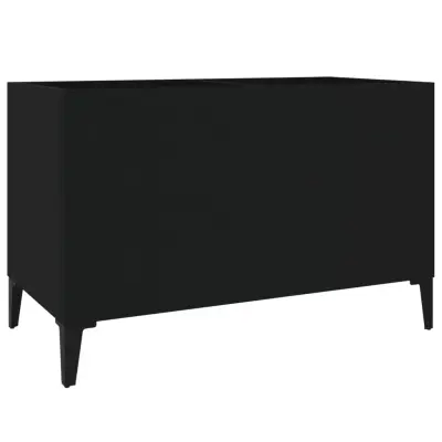 vidaXL Omarica za gramofonske plošče črna 74,5x38x48 cm inženirski les