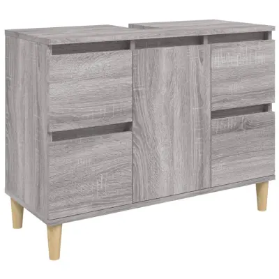 vidaXL Omarica za umivalnik siva sonoma 80x33x60 cm inženirski les