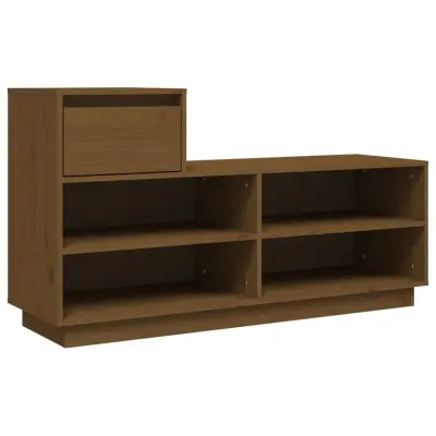 vidaXL Omarica za čevlje medeno rjava 110x34x61 cm trdna borovina