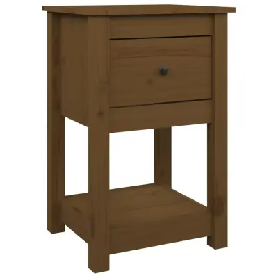 vidaXL Nočna omarica medeno rjava 40x35x61,5 cm trdna borovina