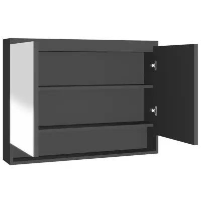 vidaXL Kopalniška omarica z ogledalom 80x15x60 cm MDF antracitna