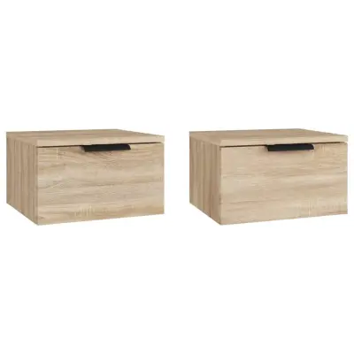 vidaXL Stenske nočne omarice 2 kosa sonoma hrast 34x30x20 cm
