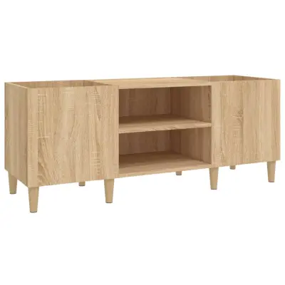vidaXL Omarica za gramofonske plošče hrast sonoma 121x38x48 cm les