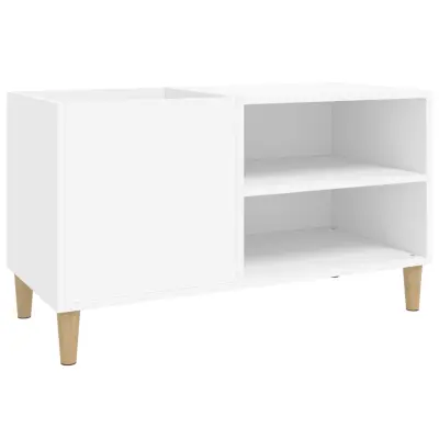 vidaXL Omarica za gramofonske plošče bela 84,5x38x48 cm inženirski les