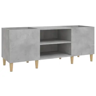 vidaXL Omarica za gramofonske plošče betonsko siva 121x38x48 cm les