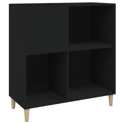 vidaXL Omarica za gramofonske plošče črna 84,5x38x89 cm inženirski les