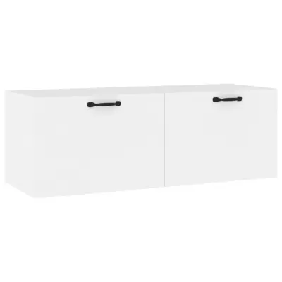 vidaXL Stenska omarica bela 100x36,5x35 cm inženirski les