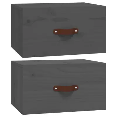 vidaXL Stenska nočna omarica 2 kosa siva 40x29,5x22 cm