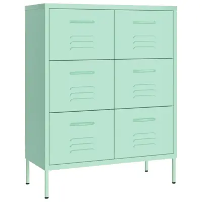 vidaXL Omarica s predali mint zelena 80x35x101,5 cm jeklo