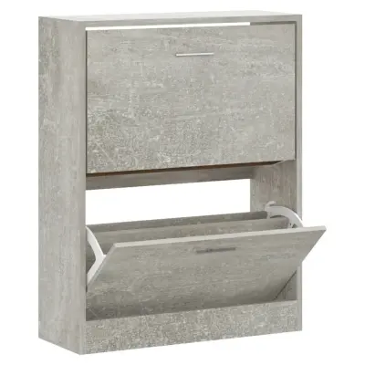 vidaXL Omarica za čevlje betonsko siva 63x24x81 cm inženirski les