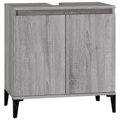 vidaXL Omarica za umivalnik siva sonoma 58x33x60 cm inženirski les