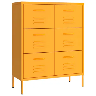vidaXL Omarica s predali gorčično rumena 80x35x101,5 cm jeklo