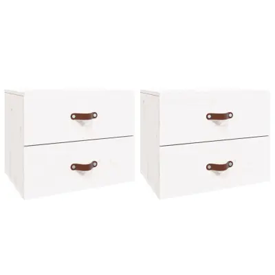 vidaXL Stenska nočna omarica 2 kosa bela 50x36x40 cm