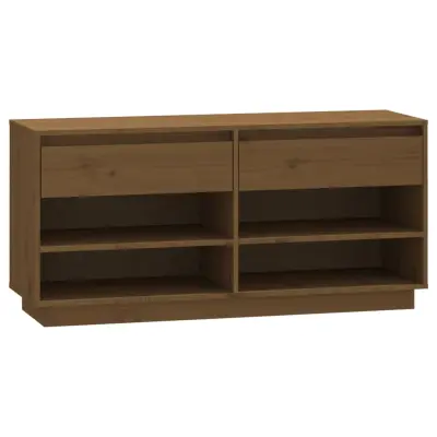 vidaXL Omarica za čevlje medeno rjava 110x34x52 cm trdna borovina