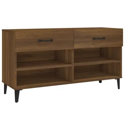 vidaXL Omarica za čevlje rjavi hrast 102x35x55 cm konstruiran les