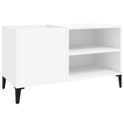 vidaXL Omarica za gramofonske plošče bela 84,5x38x48 cm inženirski les