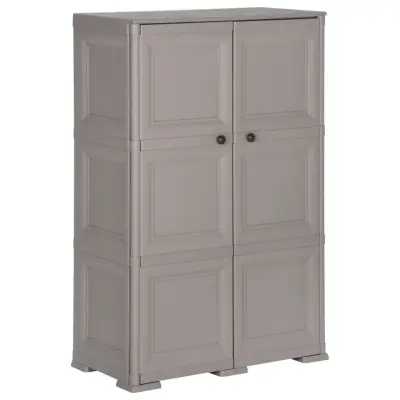 vidaXL Plastična omarica 79x43x125 cm izgled lesa siva