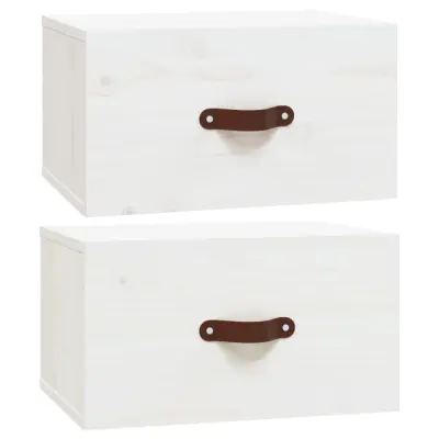 vidaXL Stenska nočna omarica 2 kosa bela 40x29,5x22 cm