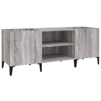 vidaXL Omarica za gramofonske plošče siva sonoma 121x38x48 cm inž. les