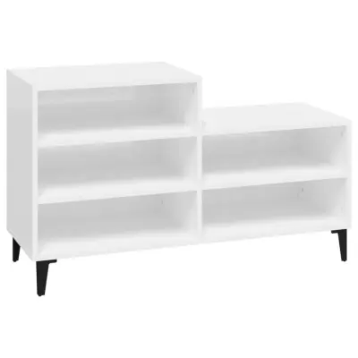 vidaXL Omarica za čevlje visok sijaj bela 102x36x60 cm inženirski les