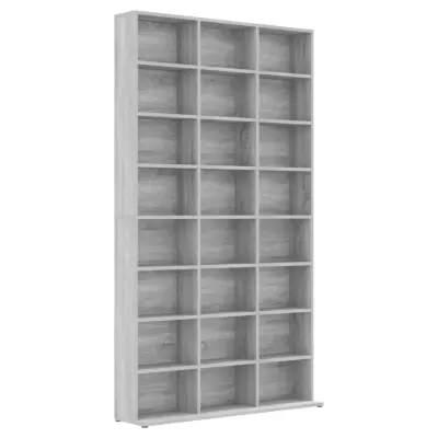 vidaXL Omarica za CD plošče siva sonoma 102x23x177,5 cm konstr. les