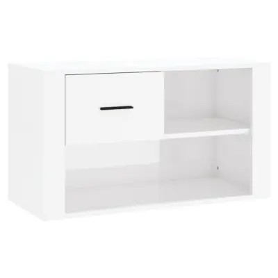vidaXL Omarica za čevlje visok sijaj bela 80x35x45 cm inženirski les