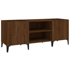 vidaXL Omarica za gramofonske plošče rjavi hrast 121x38x48 cm inž. les