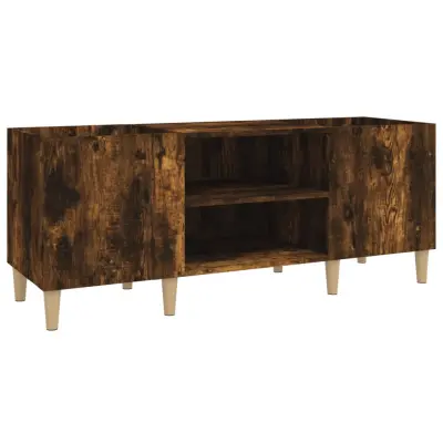 vidaXL Omarica za gramofonske plošče dim. hrast 121x38x48 cm inž. les