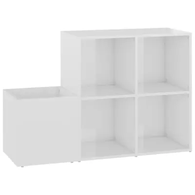 vidaXL Omara za čevlje visok sijaj bela 105x35,5x70 cm iverna plošča