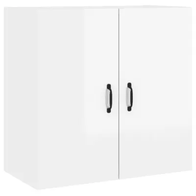 vidaXL Stenska omarica visok sijaj bela 60x31x60 cm inženirski les
