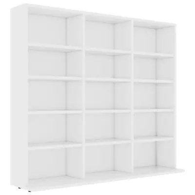 vidaXL Omarica za CD plošče bela 100x23x89,5 cm iverna plošča