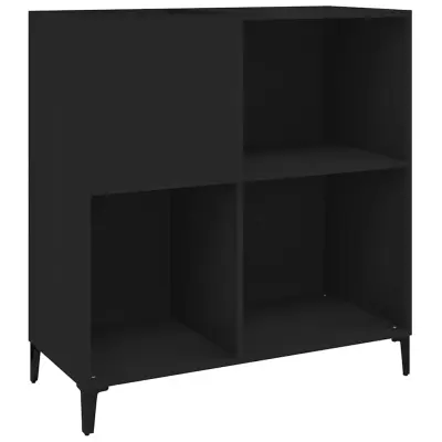 vidaXL Omarica za gramofonske plošče črna 84,5x38x89 cm inženirski les