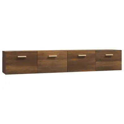 vidaXL Stenska omarica 2 kosa rjav hrast 100x36,5x35 cm inženirski les