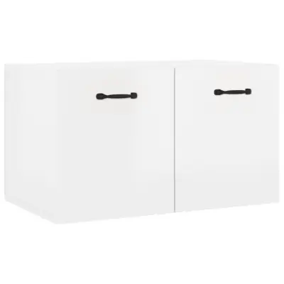 vidaXL Stenska omarica visok sijaj bela 60x36,5x35 cm inženirski les