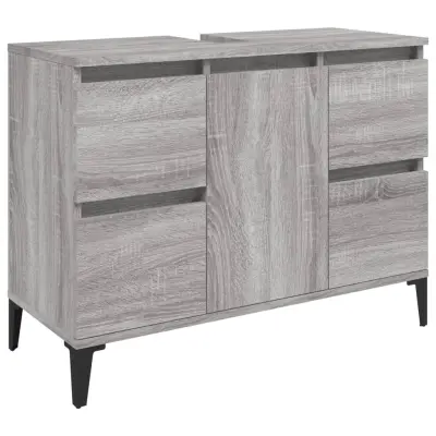 vidaXL Omarica za umivalnik siva sonoma 80x33x60 cm inženirski les