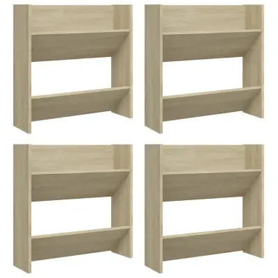 vidaXL Stenske omare za čevlje 4 kosi sonoma hrast 60x18x60 cm