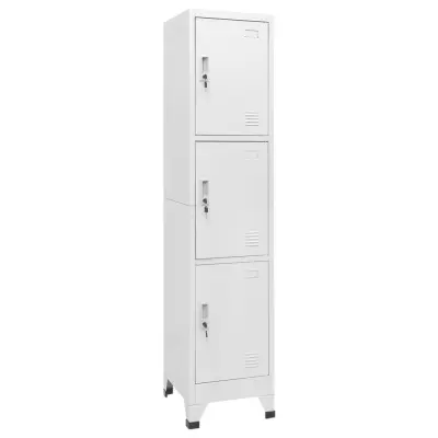 vidaXL Garderobna omarica na ključ s 3 predelki 38x45x180 cm